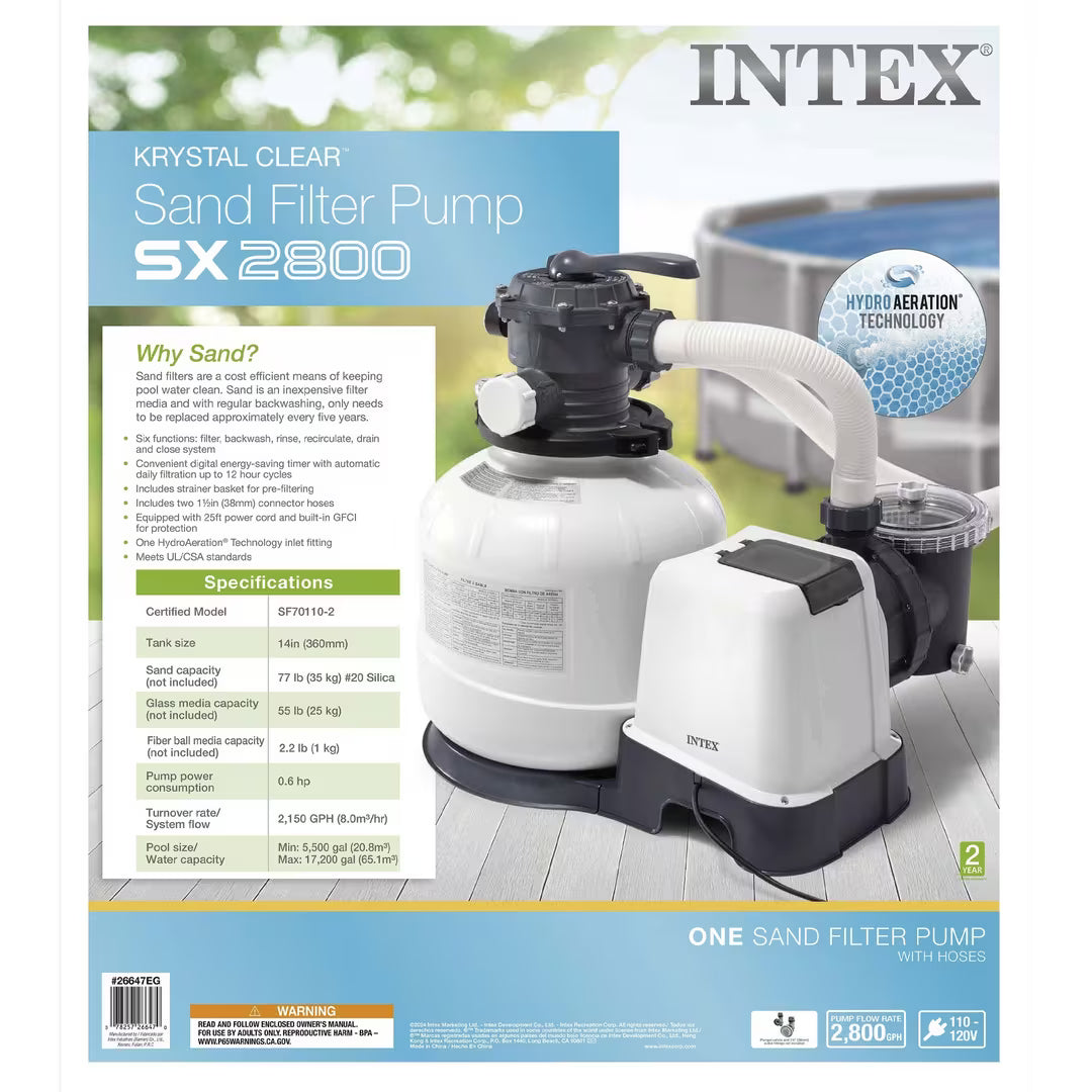 ntex 14 inch Krystal Clear Sand Filter Pump System Is Low Cost, Easy Maintenance for Your Above Ground Pool