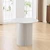 Modern White Bamboo Dining Table - 33.5" Square, Plywood Base, Eco-Friendly for Kitchen & Apartment. Sleek Design, Easy Clean.