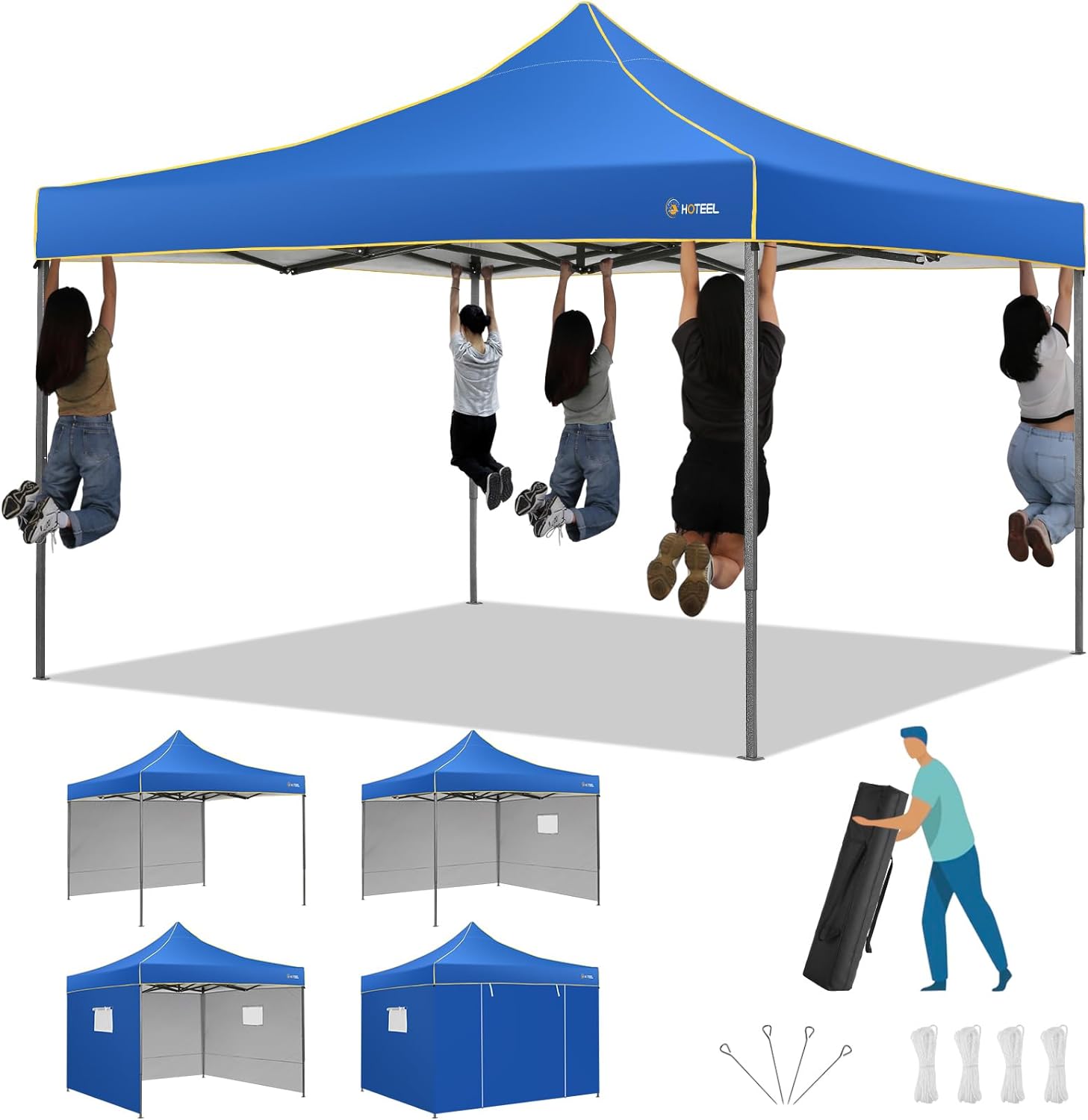 HOTEEL 10x10 Canopy Tent Ez Up Canopy, Pop Up Canopy with Sidewalls, H