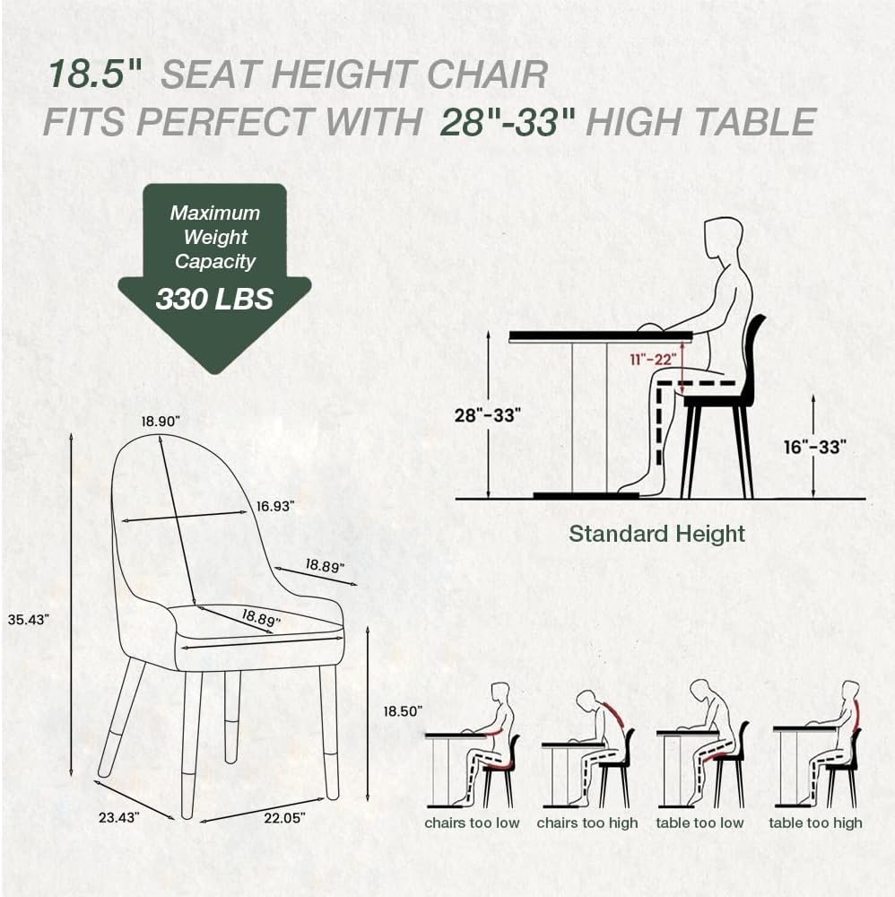 POVISON PU Leather Dining Chairs Set of 2, Modern Dining Room Chairs Beige Wingback Chairs for Living Room, Dining Room, Pub, Coffee, Kitchen (Brown & Beige)