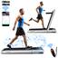 Costway - 4.75HP 2 In 1 Folding Treadmill W/Remote APP Control - Silver