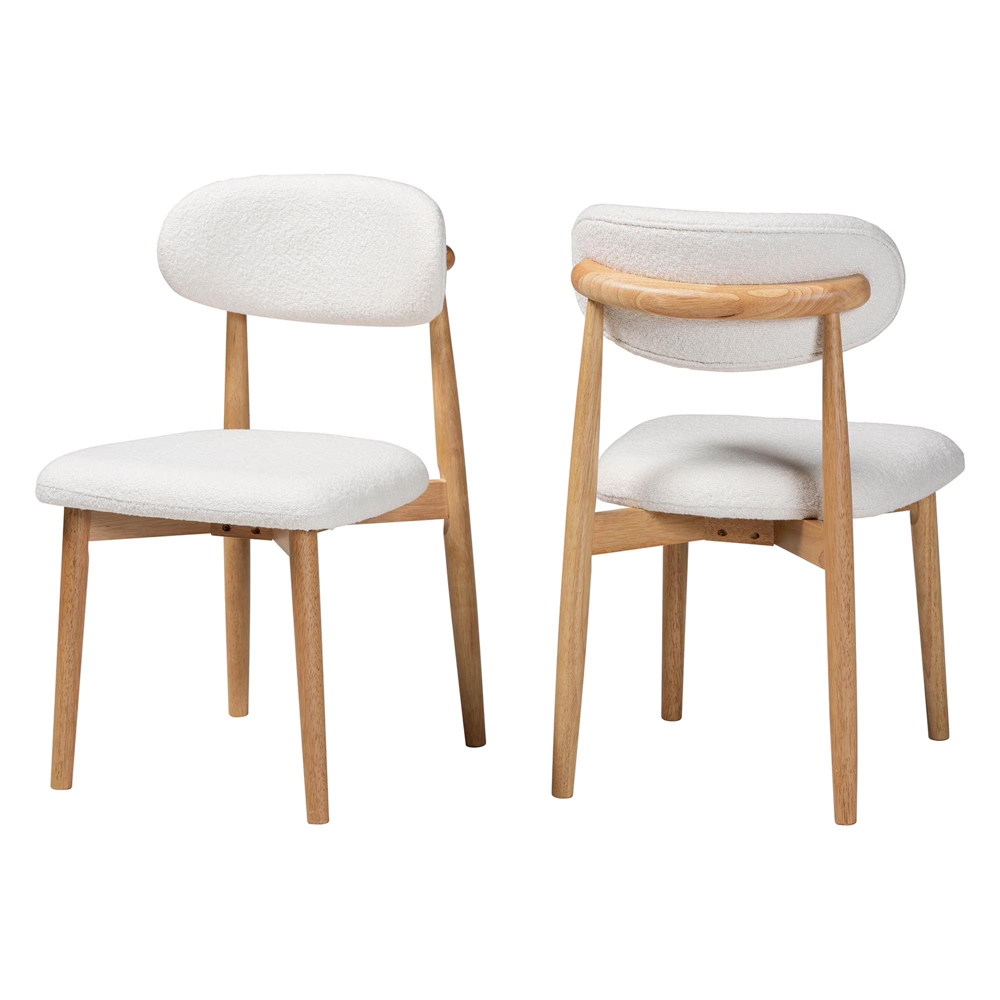 Baxton Studio Wattsu Scandinavian Dining Chair, Set of 2, White