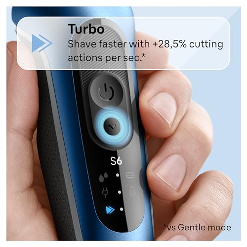 Braun Electric Shaver for Men, Series 6 6120s, Wet & Dry Shave, Turbo & Gentle Shaving Modes, Foil Shaver, Engineered in Germany, with Precision Trimm