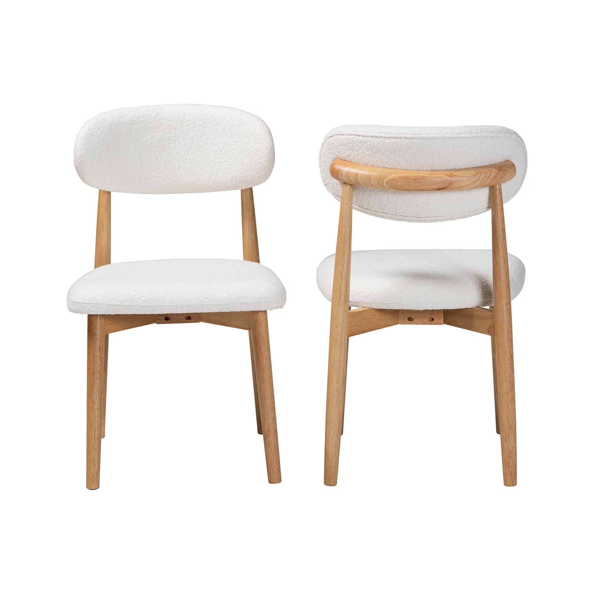 Baxton Studio Wattsu Scandinavian Dining Chair, Set of 2, White