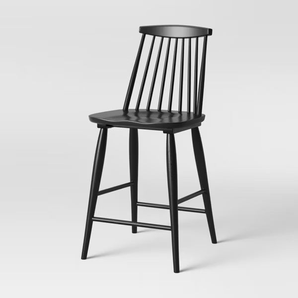 Harwich High Back Windsor Counter Height Barstool Black - Threshold™: Farmhouse Style, Wood Frame, Fixed 24" Seat Height