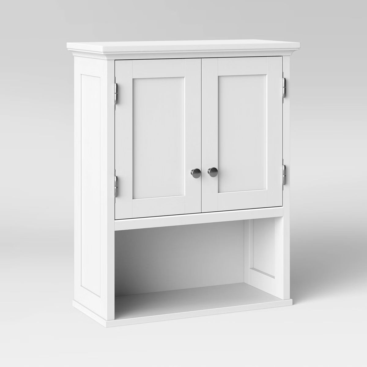 Wood Wall Cabinet White - Threshold™: MDF Floating Shelf, Over Toilet Storage, 2 Shelves