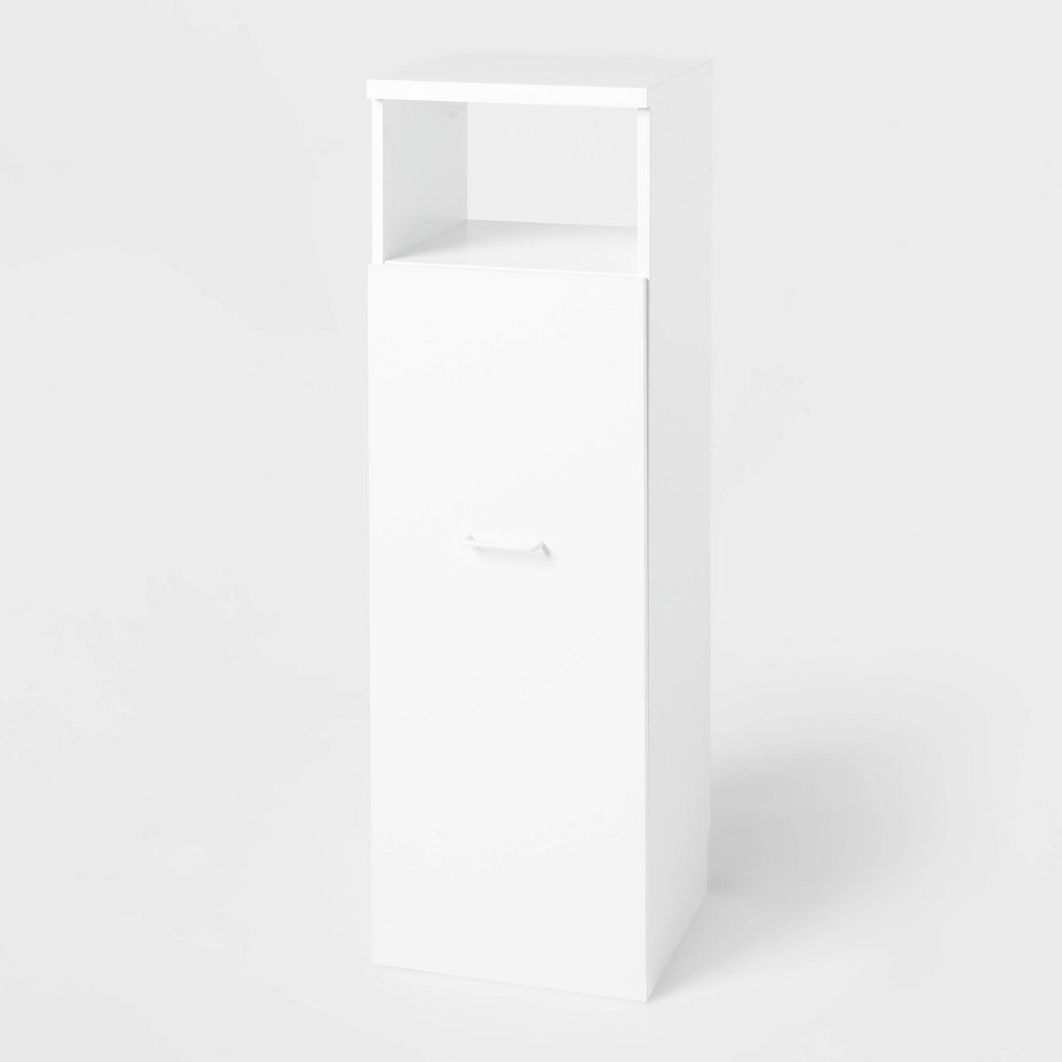 Narrow Storage Cabinet with Pull Out Cart White - Brightroom™: Utility Cart, Rolling Casters, Particle Board, 45" Height