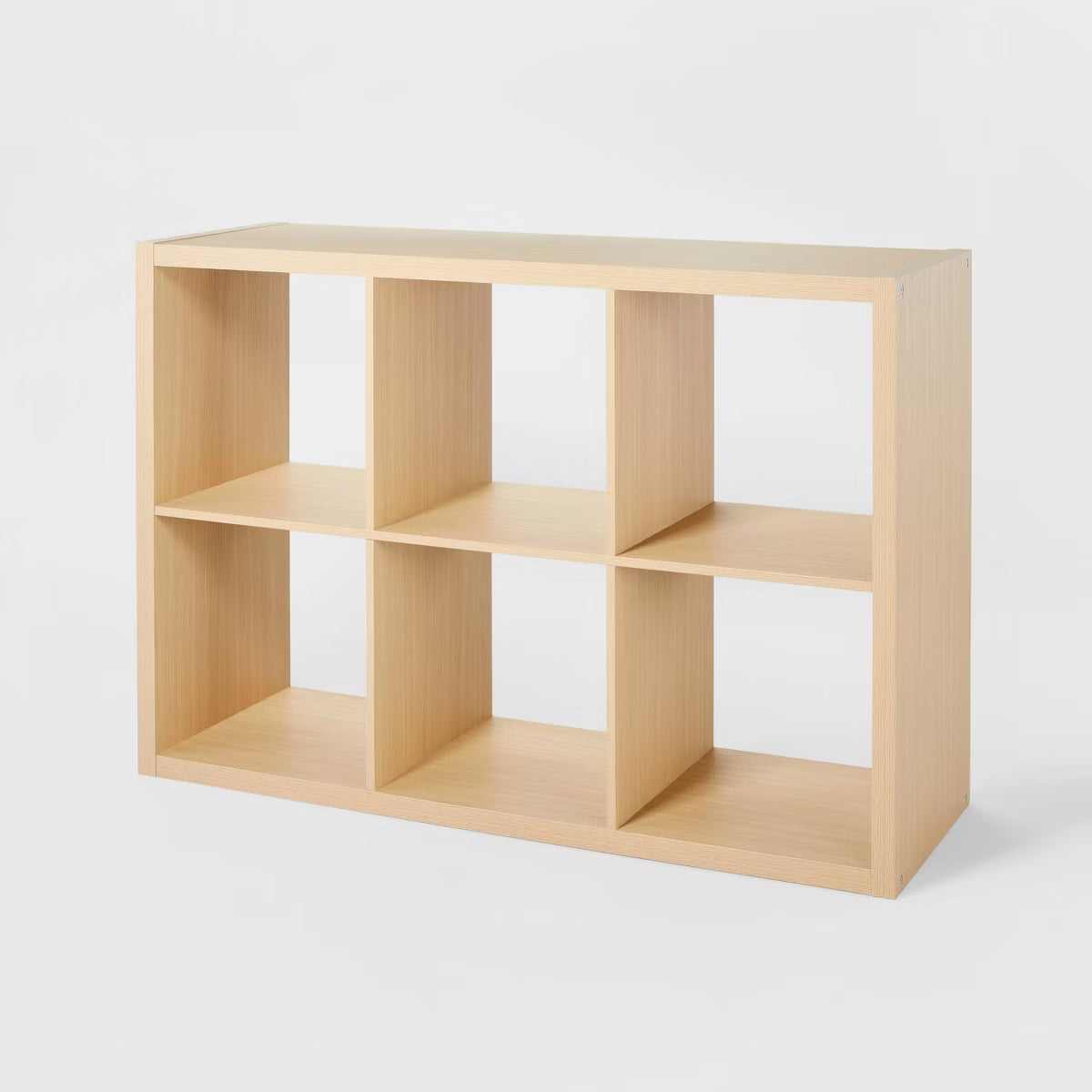 13" 6 Cube Organizer Natural - Brightroom™: Multicolor Bookshelf with 6 Shelves, Cubby Storage, MDF & Particle Board
