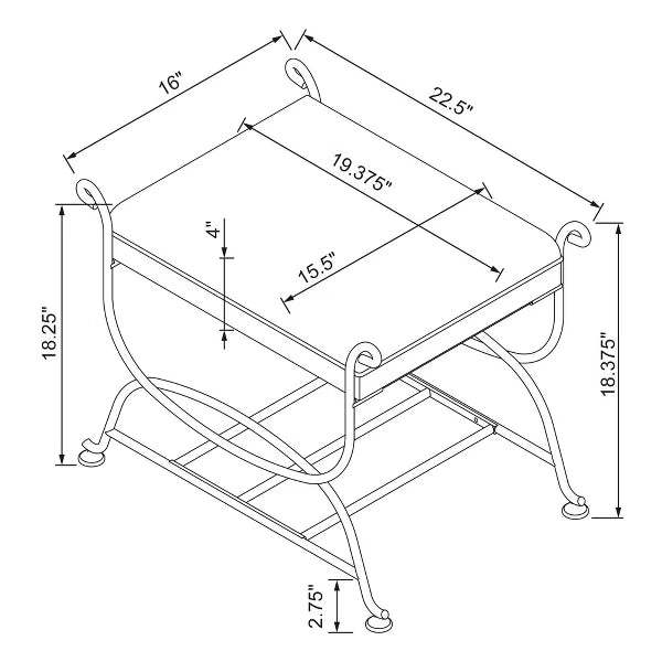 Metal Ottoman Performance Stripe Fabric - Threshold™ designed with Studio McGee; Assembly Required