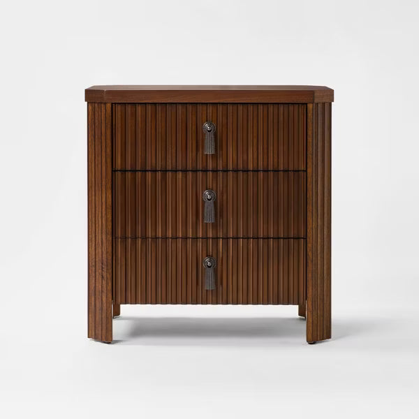 Laguna Nigel Fluted 3 Drawer Nightstand Brown - Threshold™ Designed with Studio McGee