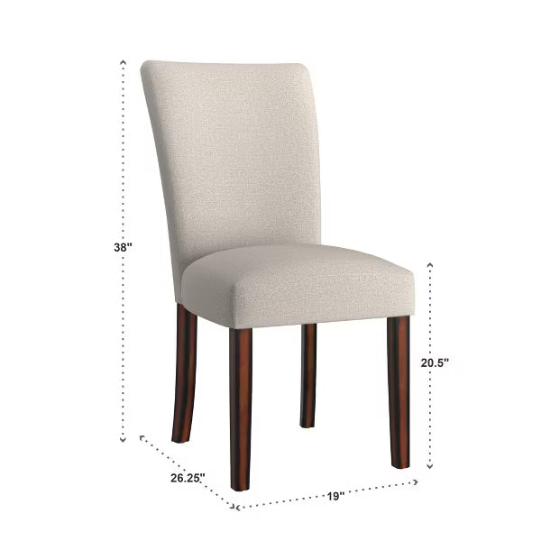 Quinby Upholstered Parson Dining Chairs (Set of 2) - Espresso/Beige Weave - iNSPIREQ