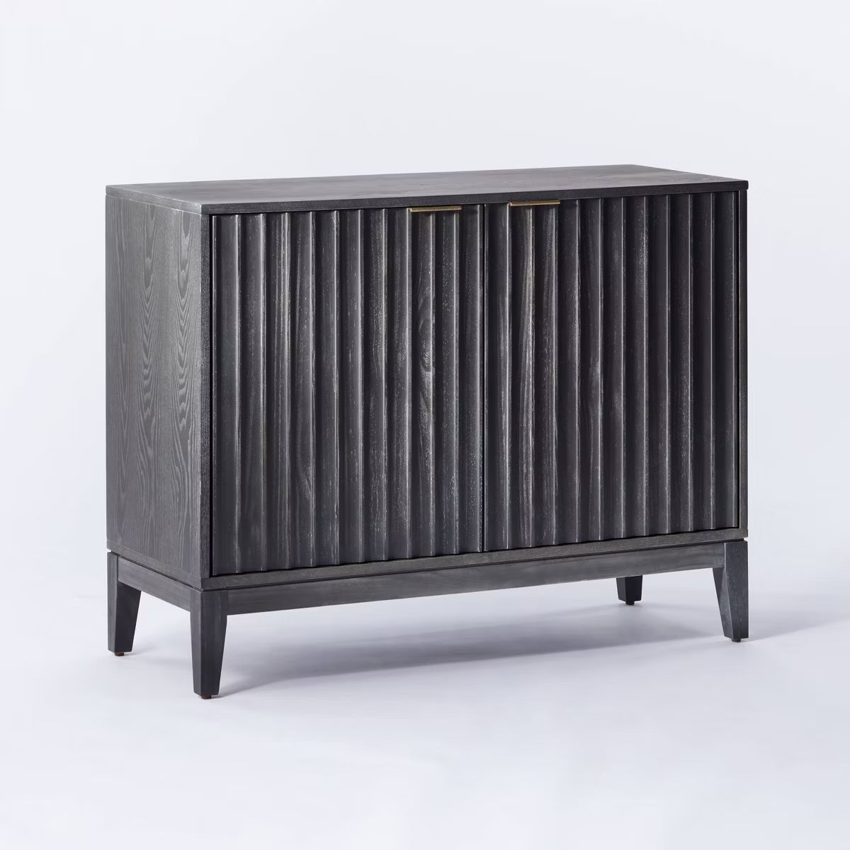 Thousand Oaks Wood Scalloped 2 Door Cabinet Black - Threshold™ designed with Studio McGee