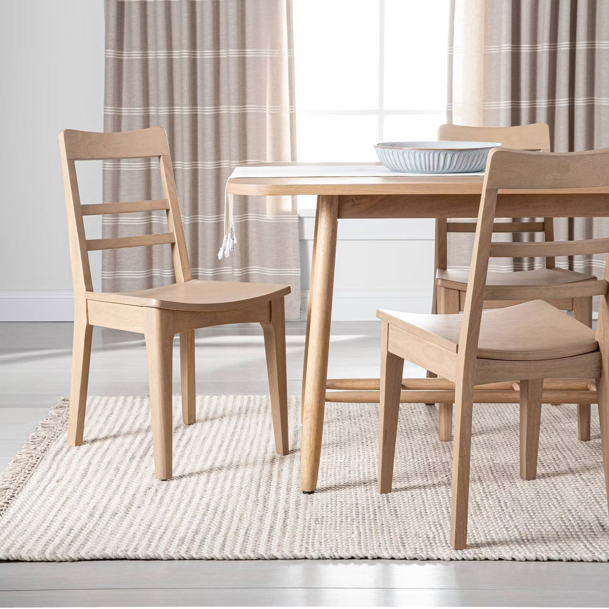 2pk Wood Ladder Back Dining Chair Set - Natural - Hearth & Hand™ with Magnolia