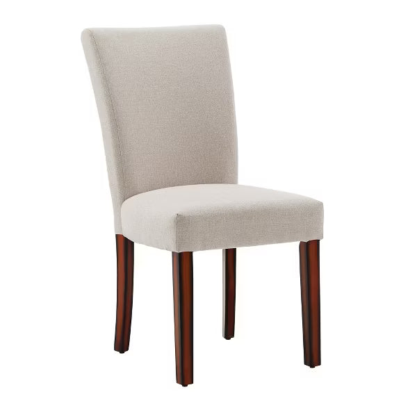 Quinby Upholstered Parson Dining Chairs (Set of 2) - Espresso/Beige Weave - iNSPIREQ