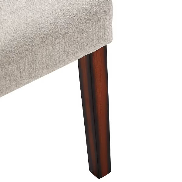 Quinby Upholstered Parson Dining Chairs (Set of 2) - Espresso/Beige Weave - iNSPIREQ