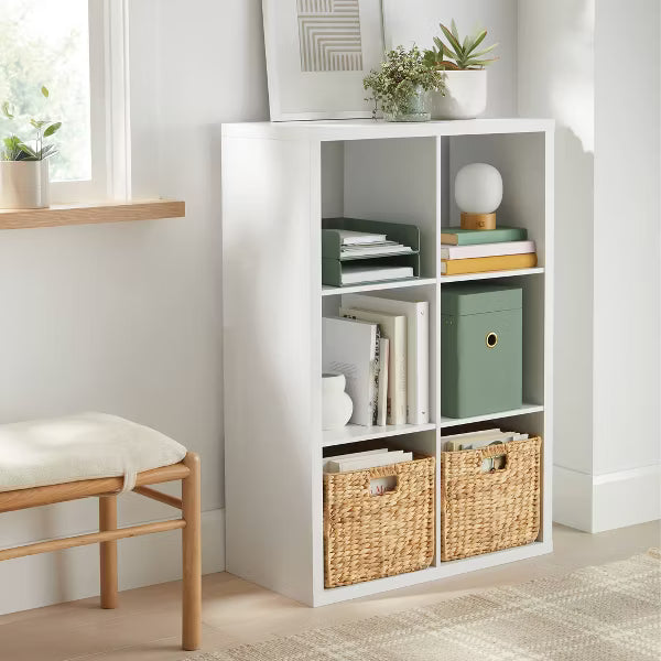 13'' 6 Cube Organizer White - Brightroom™: Decorative Bookshelf, Cubby Storage, MDF & Particle Board, 13" System Compatible