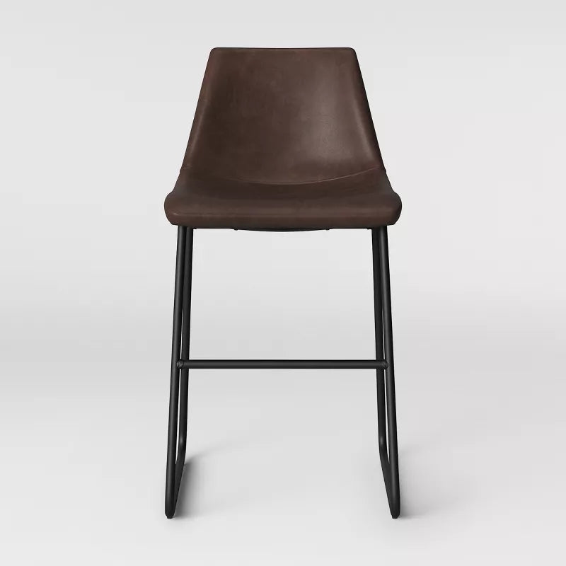Bowden Faux Leather Counter Height Barstool Brown Threshold Target