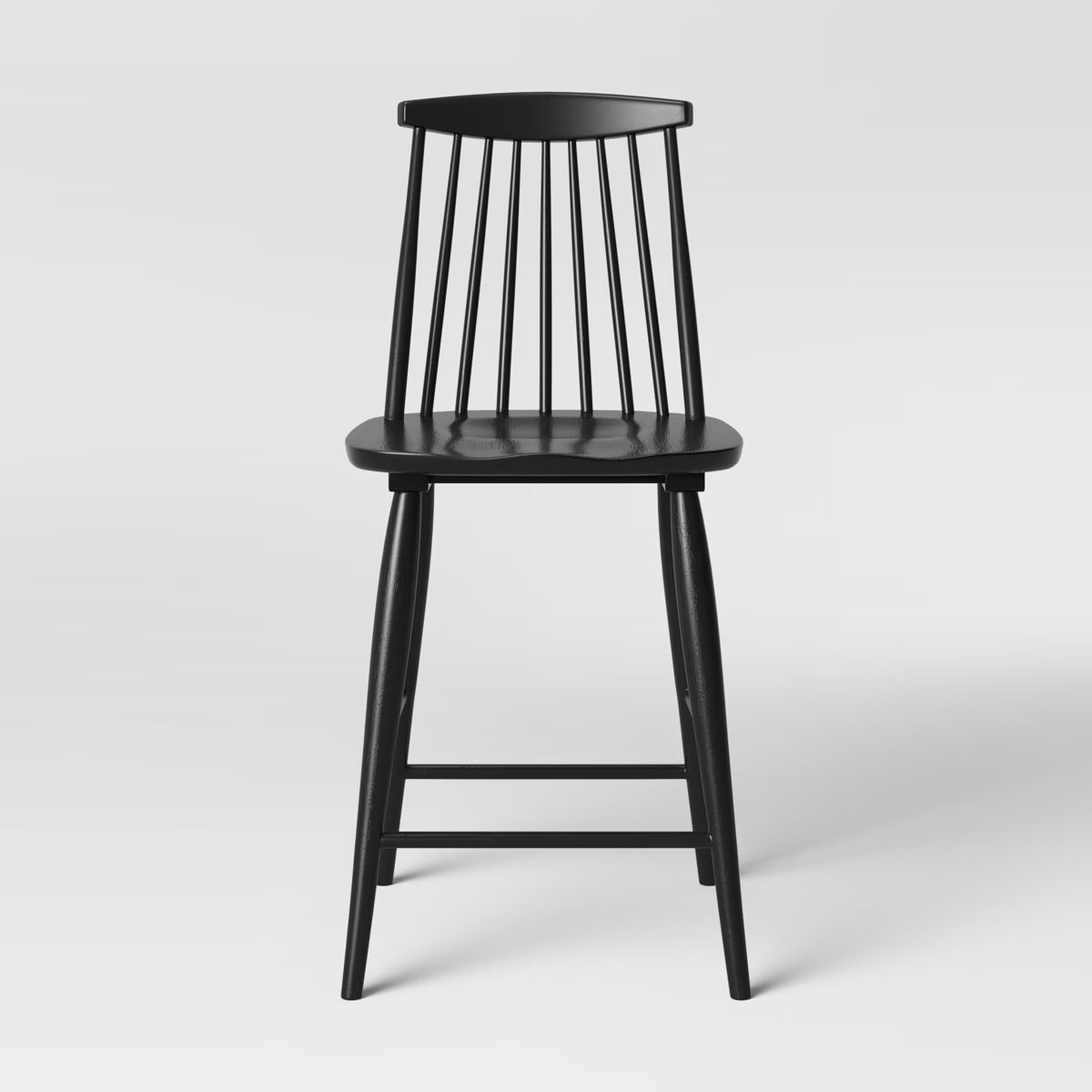 Harwich High Back Windsor Counter Height Barstool Black - Threshold™: Farmhouse Style, Wood Frame, Fixed 24" Seat Height