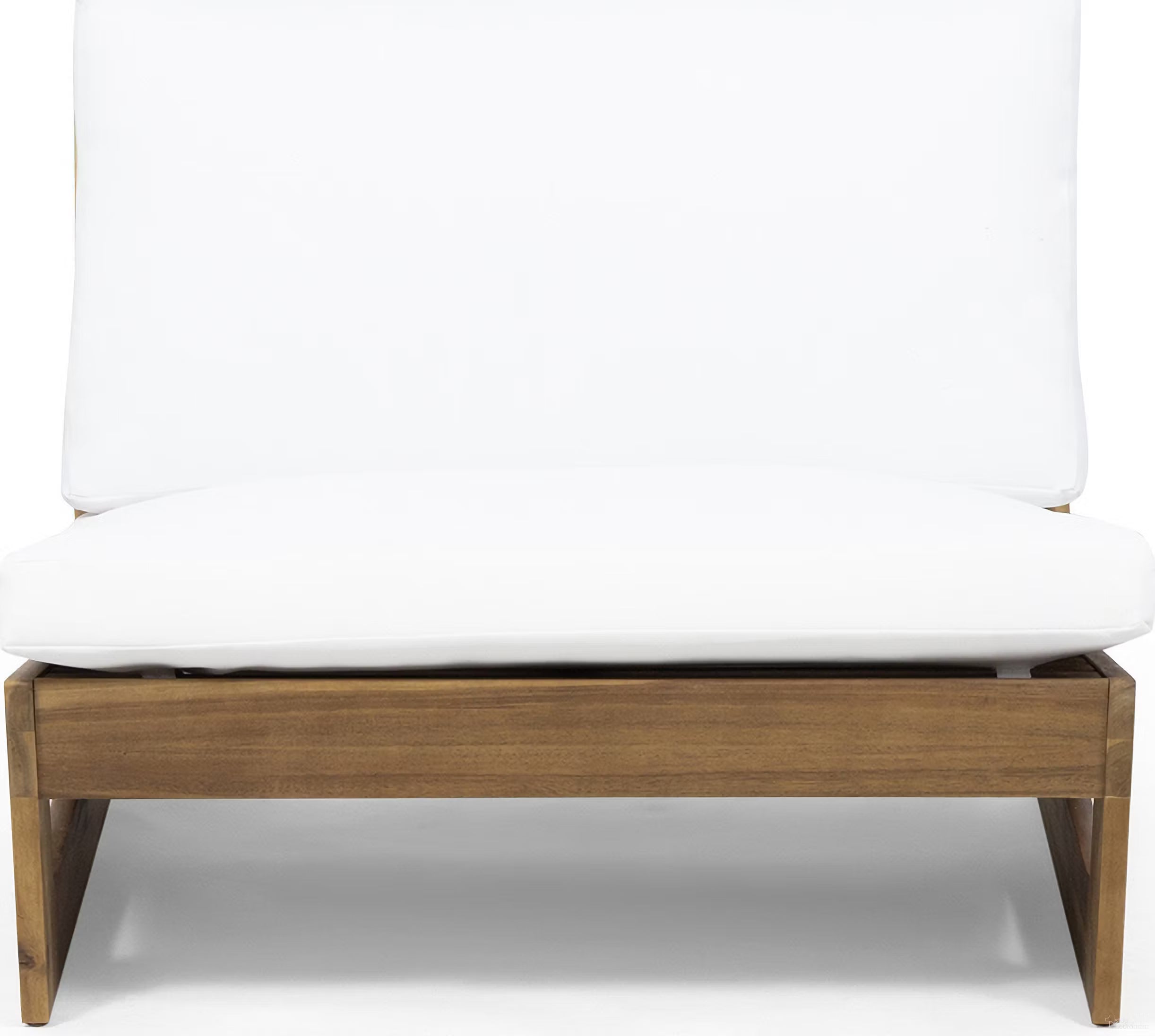 Acacia Wood Club Chair with Solid and Heavy Frame In Teak and White