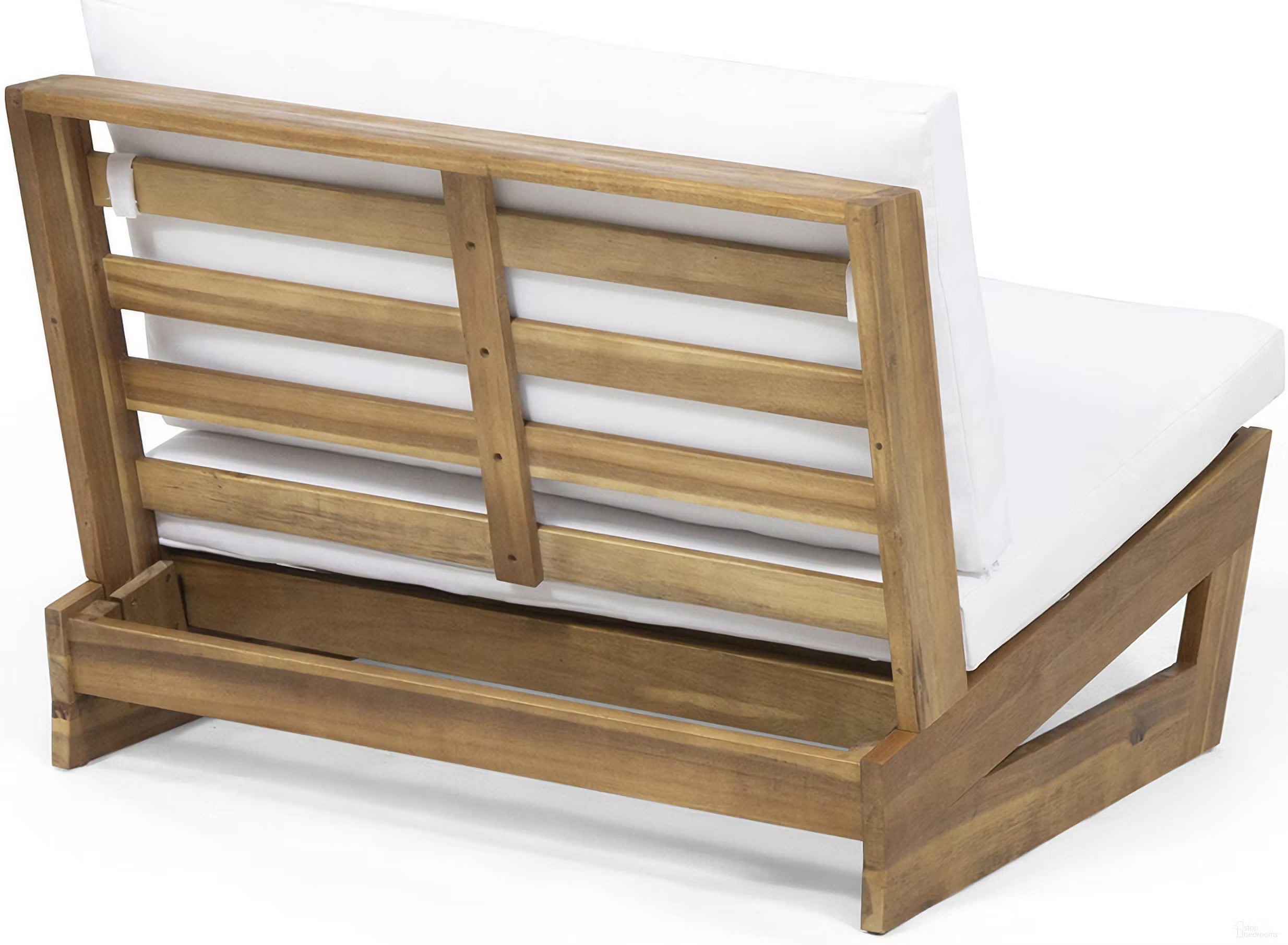 Acacia Wood Club Chair with Solid and Heavy Frame In Teak and White