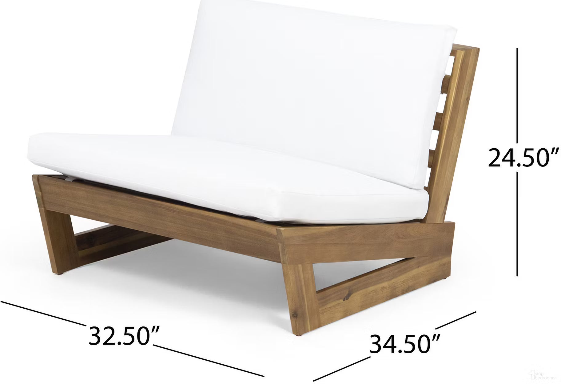 Acacia Wood Club Chair with Solid and Heavy Frame In Teak and White