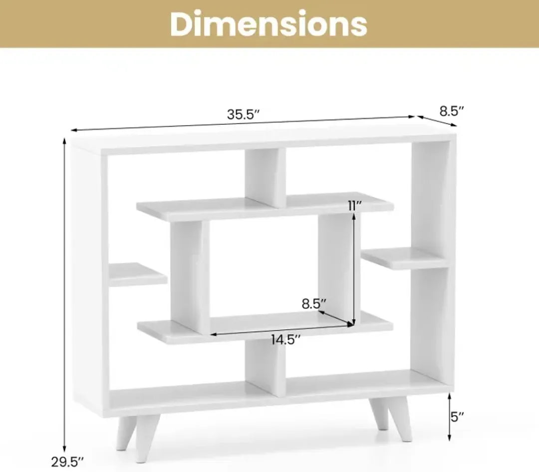 Geometric Bookcase with Anti-Tipping Kit and Storage Shelving Unit