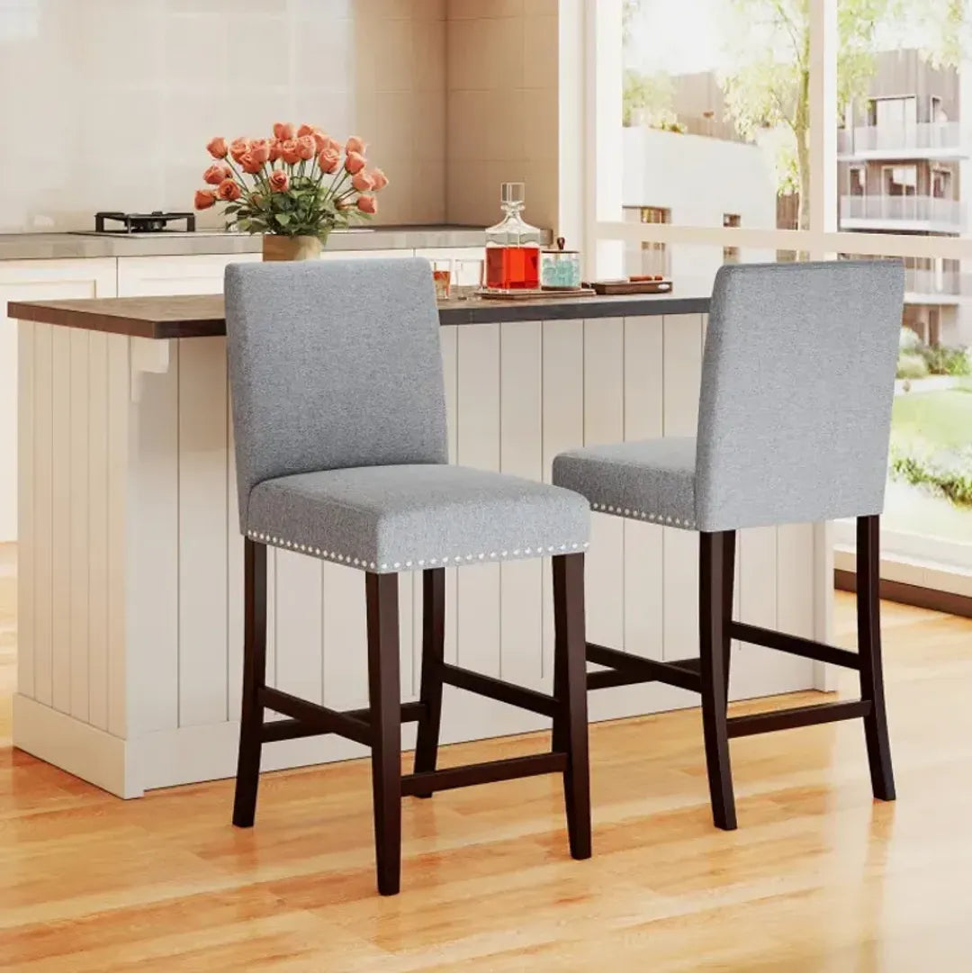 26 inch Counter Height Chairs Set of 2 with Padded Seat and Backrest