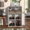 Quincy 35.27 in. Tall Stackable Greige Engineered Wood 6-Shelf Modern Modular Bookcase