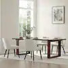 Leo Linen Solid Wood Dining Chairs with Fabric Seat for Kitchen and Dining Room (Set of 4)