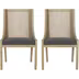 Luminescent Dining Chair with Gorgeous Backrest and Sloped Arms Set of 2 In Charcoal