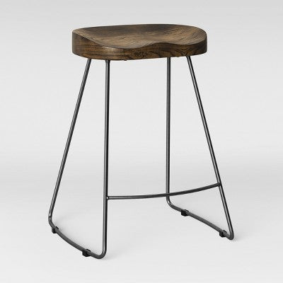 Hull Low Back Wood/Metal Counter Height Barstool - Threshold™