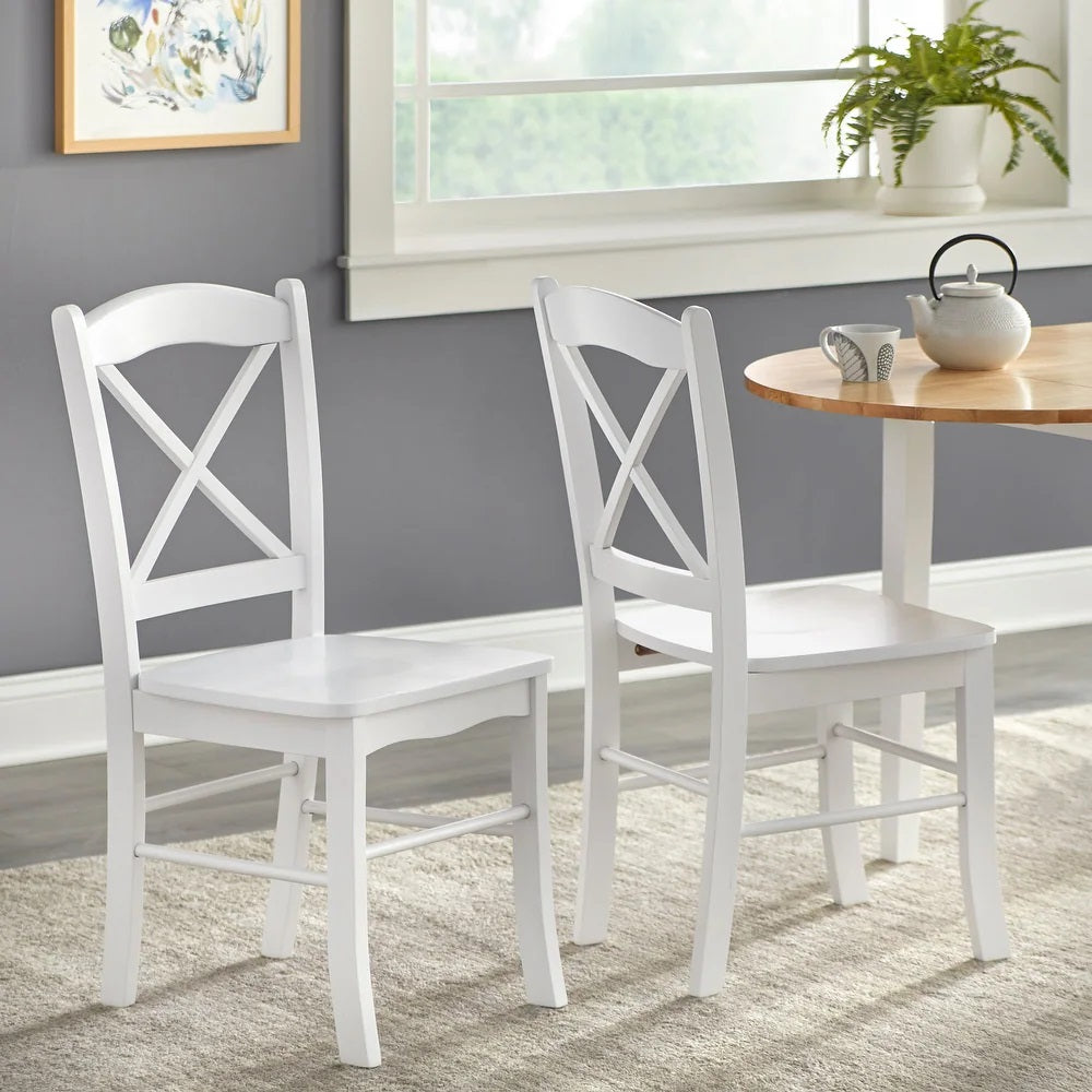 Set of 2 Virginia Crossback Dining Chairs - Buylateral (all white)