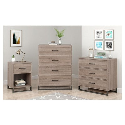 Mixed Material 3 Drawer Dresser Gray - Room Essentials™