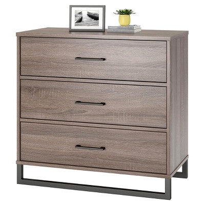 Mixed Material 3 Drawer Dresser Gray - Room Essentials™