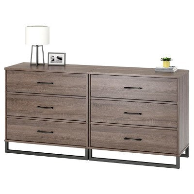 Mixed Material 3 Drawer Dresser Gray - Room Essentials™