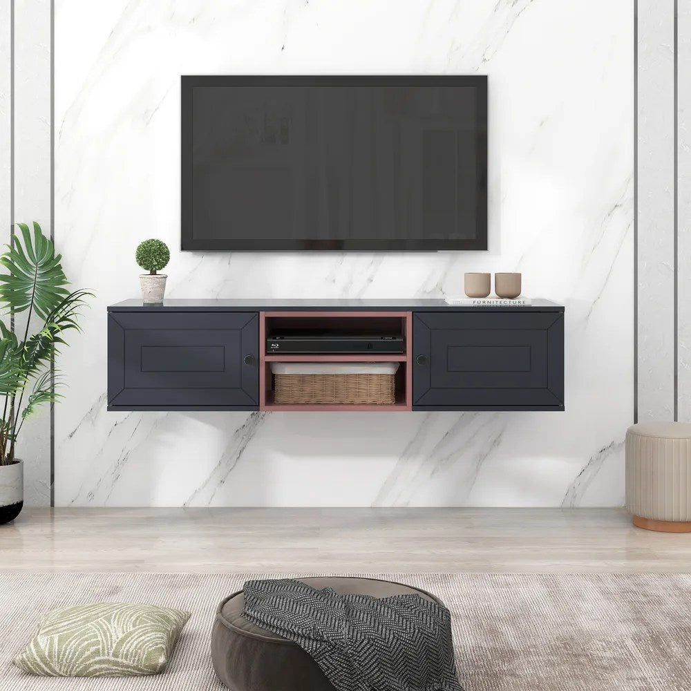 Wall Mounted 60″ Floating TV Stand with Large Storage Space