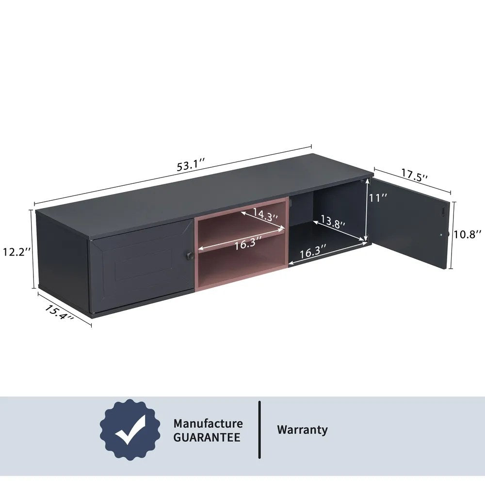 Wall Mounted 60″ Floating TV Stand with Large Storage Space