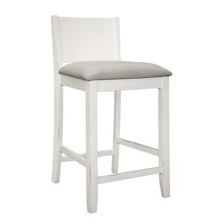 Fowler Wood 35.75 in. Sea White Counter Height Stool