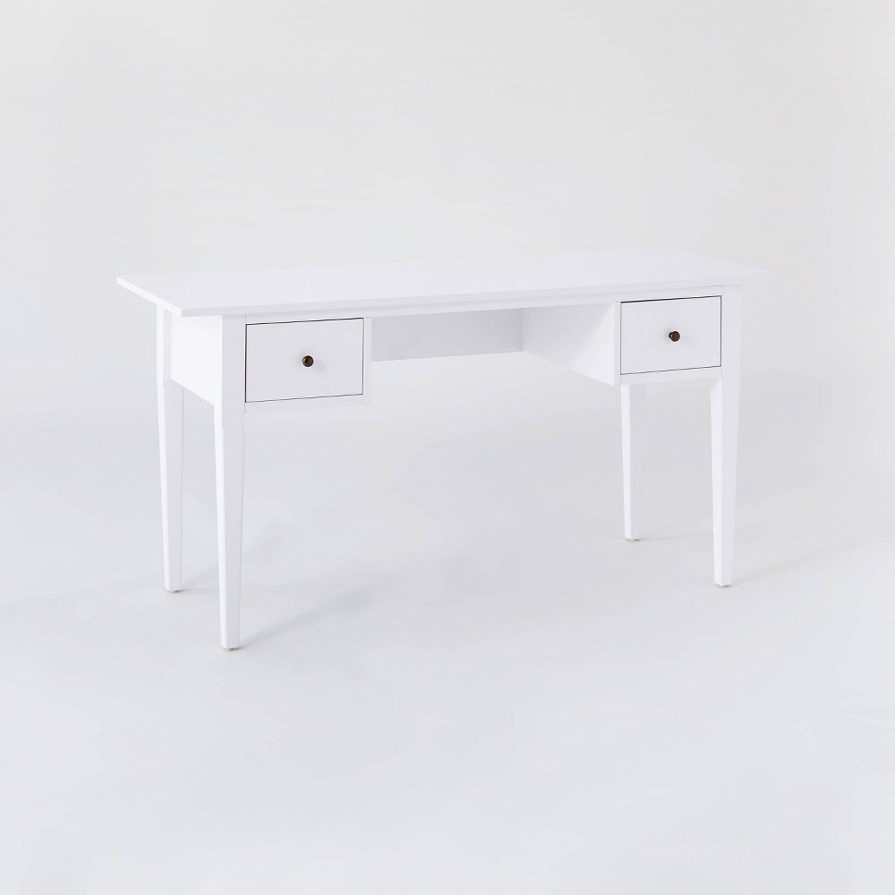 Dana Point Wood Writing Desk with Drawers White - Threshold™ Designed with Studio McGee