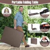 Barara King Outdoor Picnic Tables,Patio Table for Outdoor Use,6 ft Portable Folding Table with Rattan-Like HDPE Tabletop and Safe Lock Mechanism-Brown