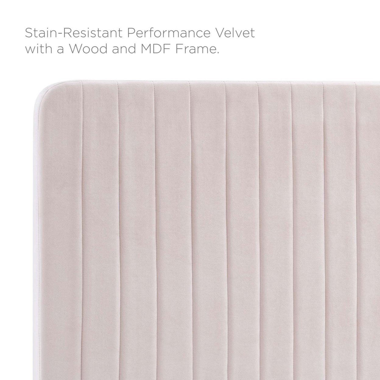 Milenna Channel Tufted Performance Velvet Twin Headboard Pink