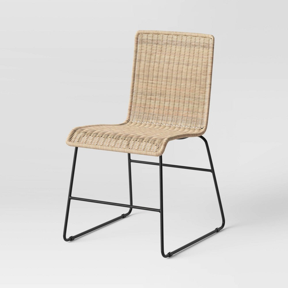 Chapin Modern Woven Dining Chair with Metal Legs Natural - Threshold™