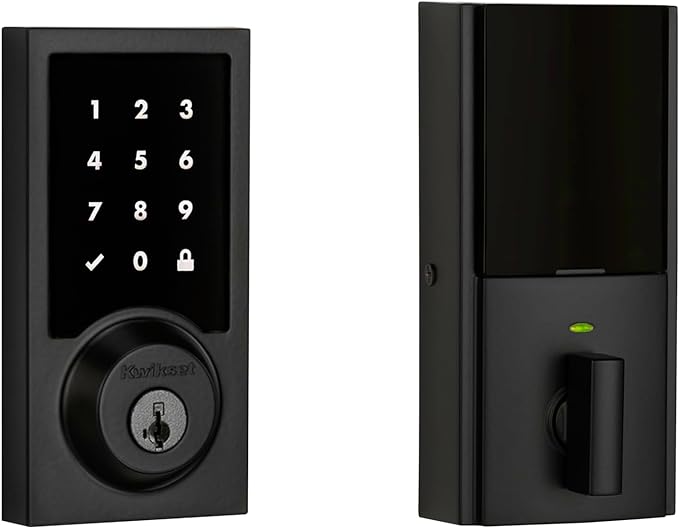 Z-Wave Smart Lock, Keyless Entry Ring Compatible Door Lock, Touchscreen Electronic Deadbolt, SmartKey Re-Key Security, Smart Hub Required, Contemporary Matte Black