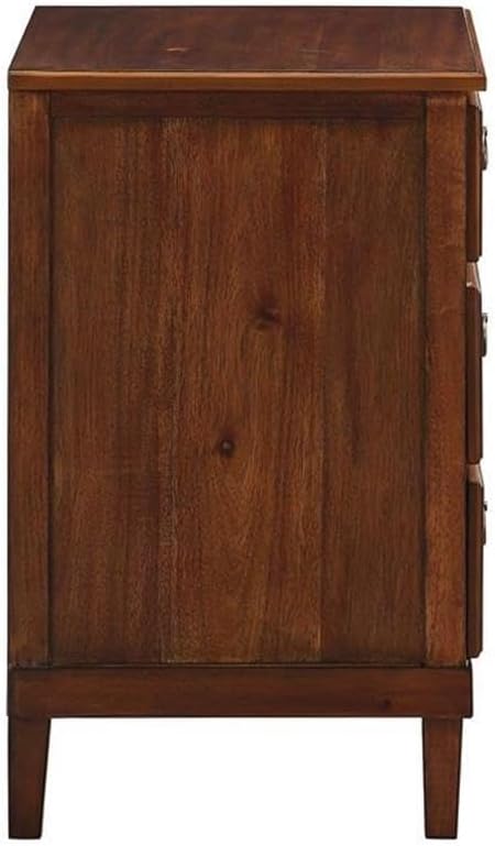 Cambridge Brown Finished Wood 3-Drawer Nightstand