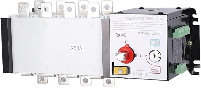 Double Power Automatic Transfer Switch NLQ4-250A/4P Dual Power Automatic Transfer Switch PC Grade Isolation Type Two in one Out fire Protection Type 200A(Two Input and one Output 4P250A)