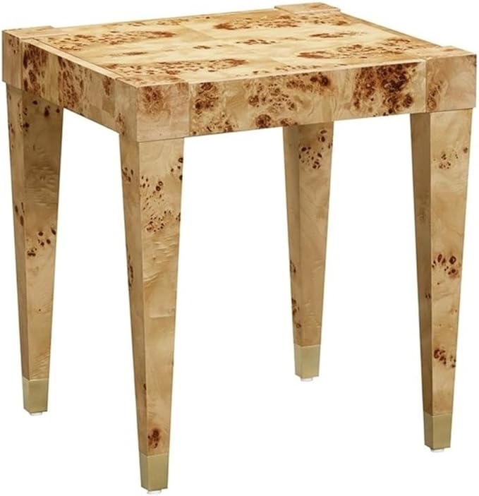 TOV Furniture Brandyss Engineered Wood Burl End Table in Natural Brown