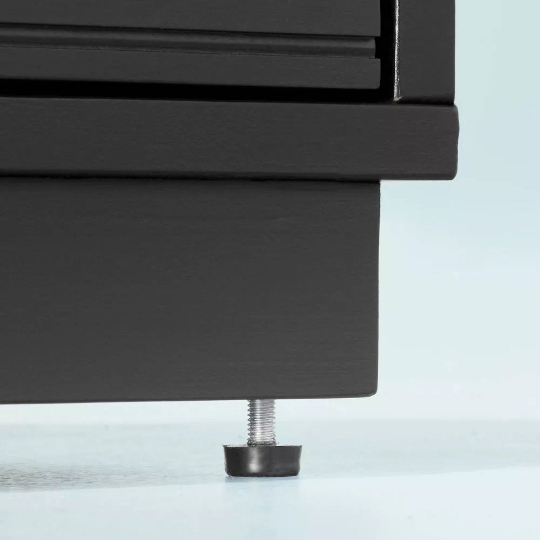 Grooved Wood 2-Drawer Vertical Filing Cabinet - Black