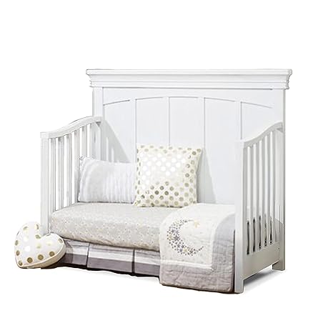 Sorelle Furniture Modesto Crib, Classic 4-In-1 Convertible Crib, White Crib Made of Wood, Non-Toxic Finish, Wooden Baby Bed, Toddler Bed, Child’s Daybed and Full-Size Bed, Nursery Furniture-White