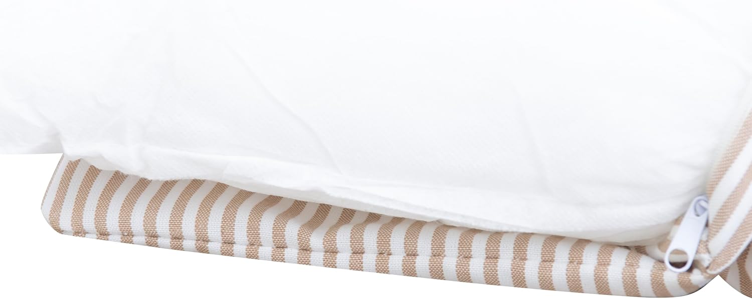 Linon Harris Beige 2 Piece Nook Cushion Set with 3 Coordinating Accent Pillows by Linon - Only Fits Harris Nook Collection