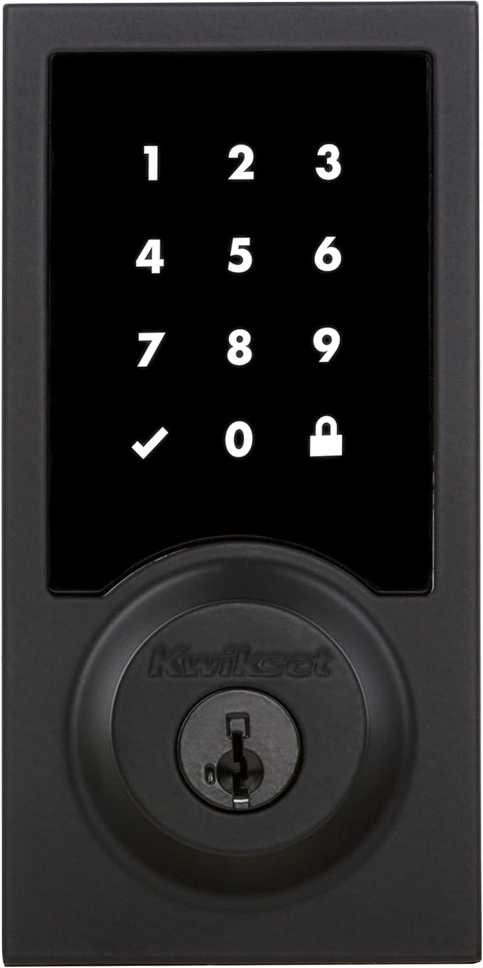 Z-Wave Smart Lock, Keyless Entry Ring Compatible Door Lock, Touchscreen Electronic Deadbolt, SmartKey Re-Key Security, Smart Hub Required, Contemporary Matte Black